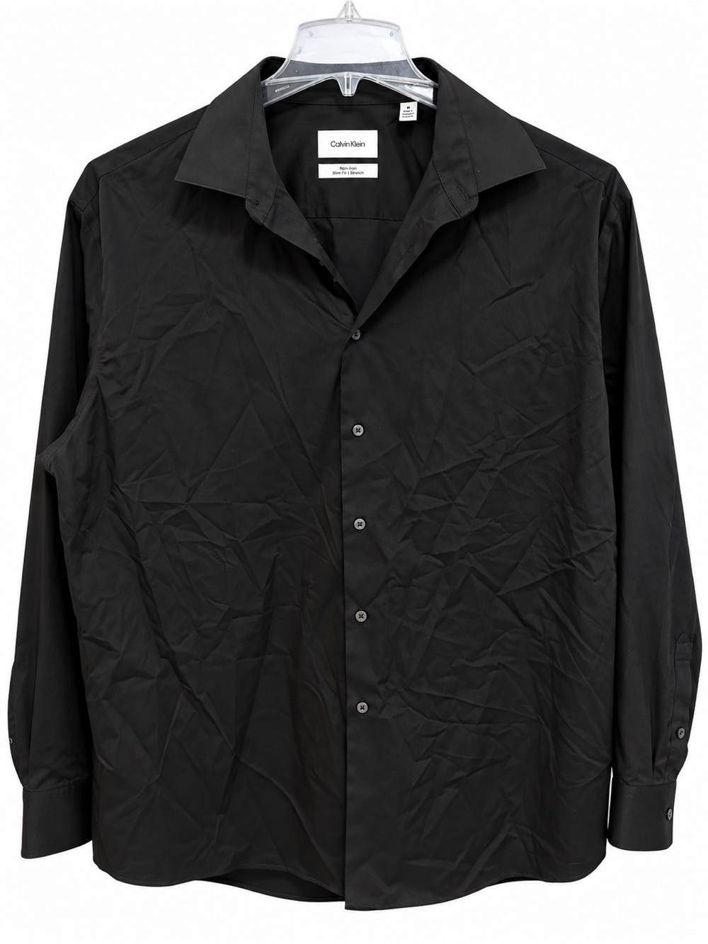 Calvin Klein Black Long-Sleeve Button-Up Dress Shirt
